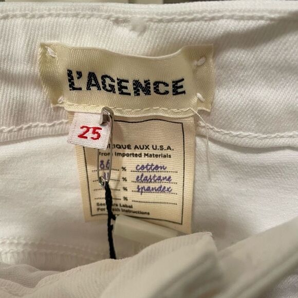 L’Agence Shorts Womens 25 White Iselin High Rise Pedal Pusher Bermuda Beachy - Picture 6 of 6